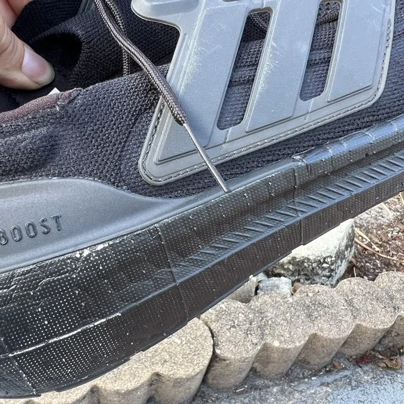 Adidas UltraBoost Light Running Shoes Mens Sz 11.5 Triple Black Training Sneaker - Picture 7 of 10